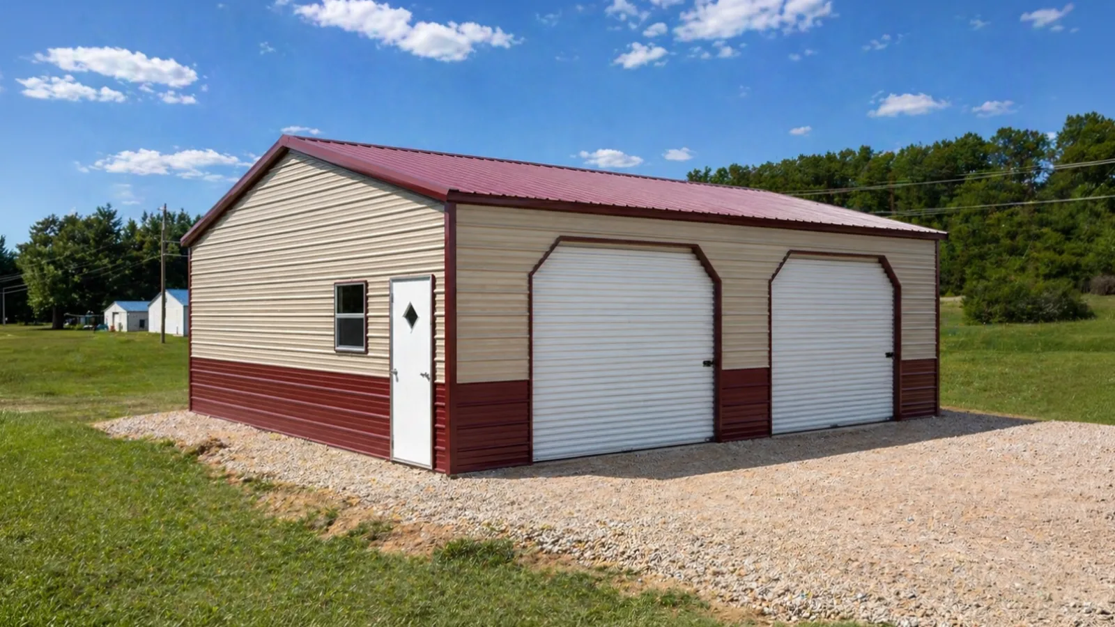 Custom 2-Car Metal Garages