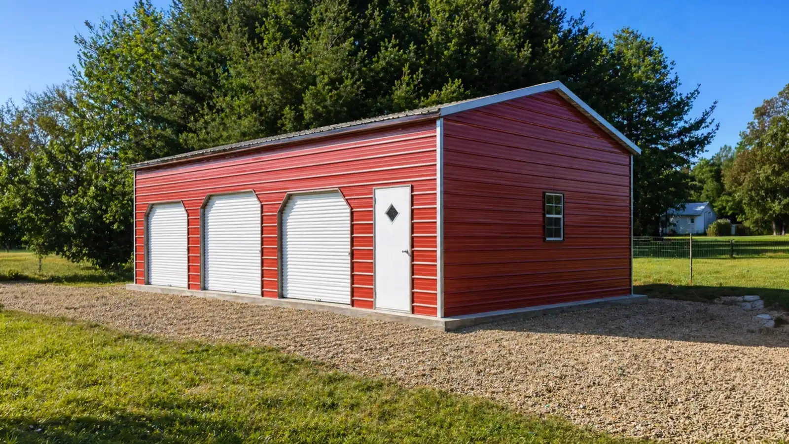 Custom 3-Car Metal Garages
